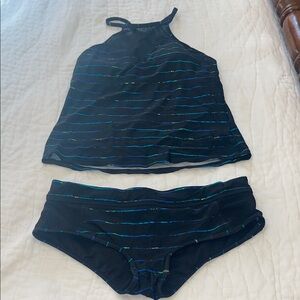 Athleta Black and Blue Swim Set